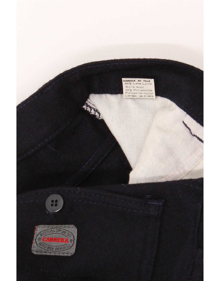 Carrera Mens Straight Casual Trousers W32 L30 Navy Blue Wool