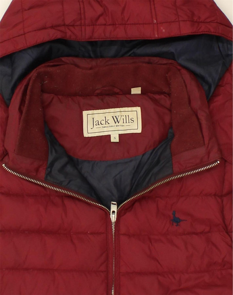 JACK WILLS Mens Hooded Padded Gilet UK 36 Small Red | Vintage Jack Wills | Thrift | Second-Hand Jack Wills | Used Clothing | Messina Hembry 