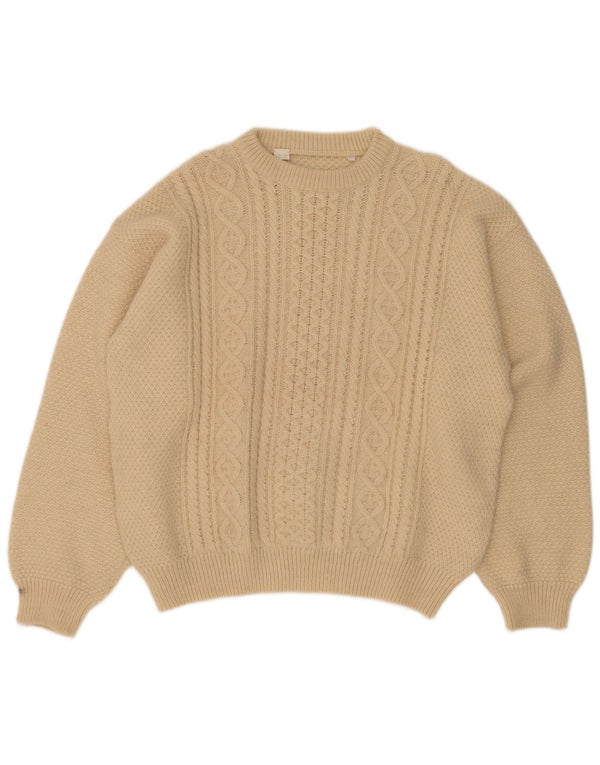 Vintage Mens Crew Neck Jumper Sweater IT 52 Large Off White Alpaca Wool