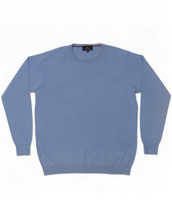 Marks & Spencer Mens Blue Harbour Crew Neck Jumper Sweater Large Cotton