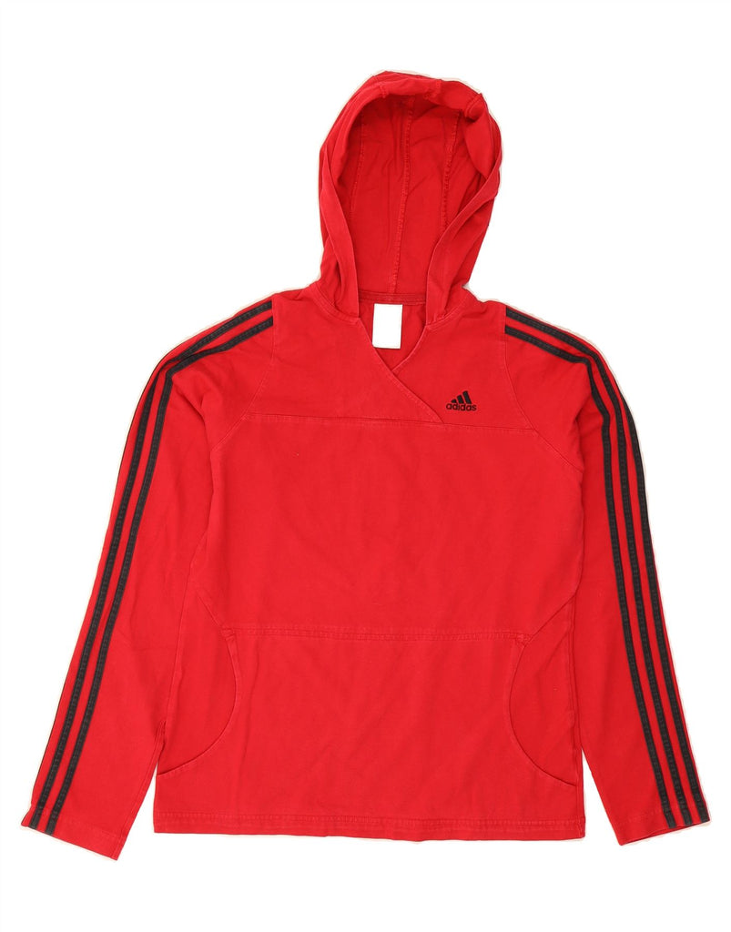ADIDAS Womens Hoodie Jumper UK 14 Medium  Red Cotton Vintage Adidas and Second-Hand Adidas from Messina Hembry 