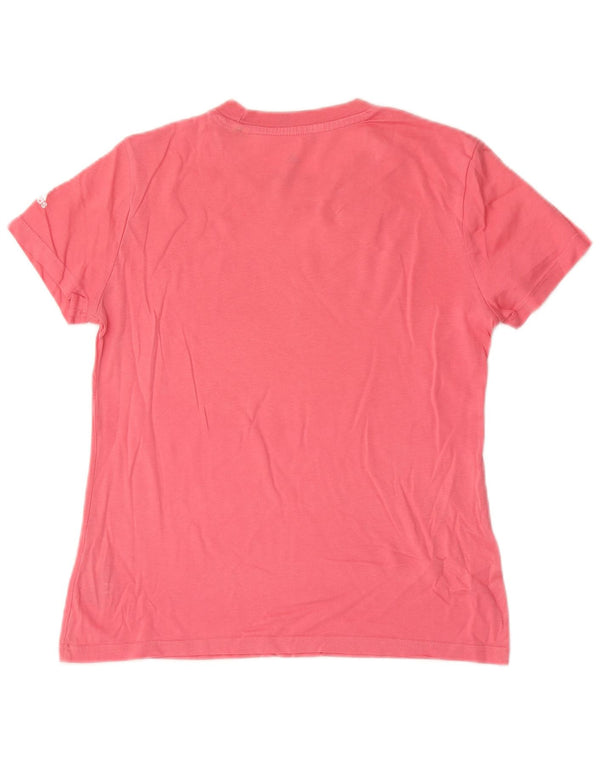 Adidas Womens Graphic T-Shirt Top UK 12/14 Medium Pink Cotton