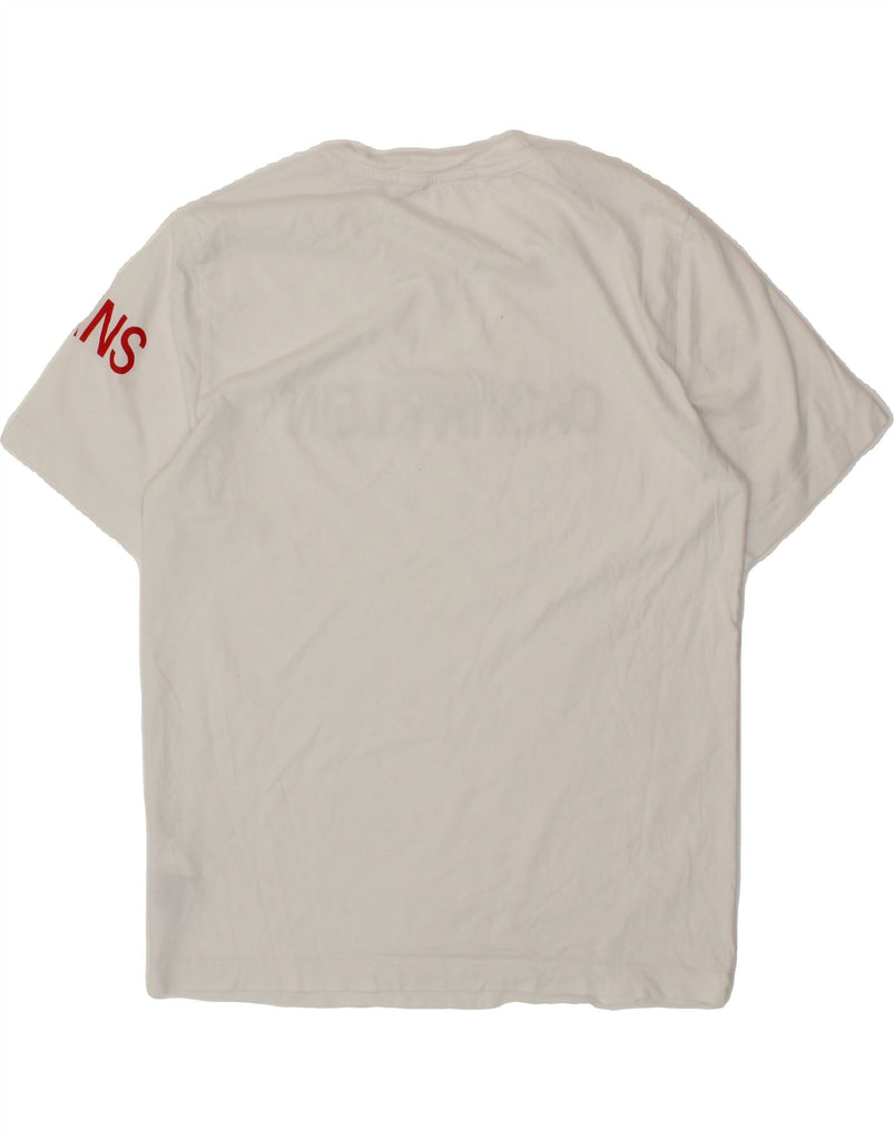 CALVIN KLEIN JEANS Mens Graphic T-Shirt Top Medium White Cotton Vintage Calvin Klein Jeans and Second-Hand Calvin Klein Jeans from Messina Hembry 