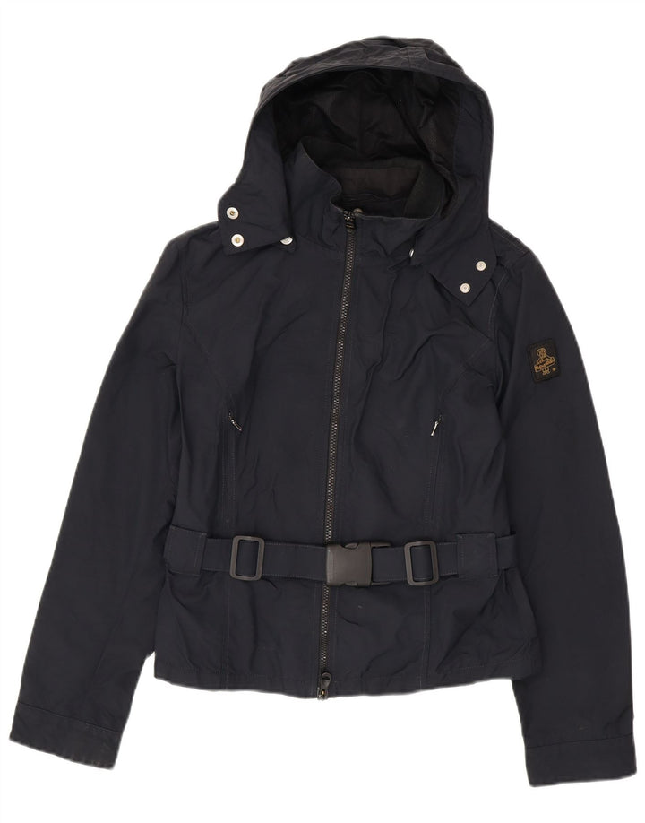 Refrigiwear Womens Cruz Hooded Rain Jacket UK 12 Medium Navy Blue Polyamide