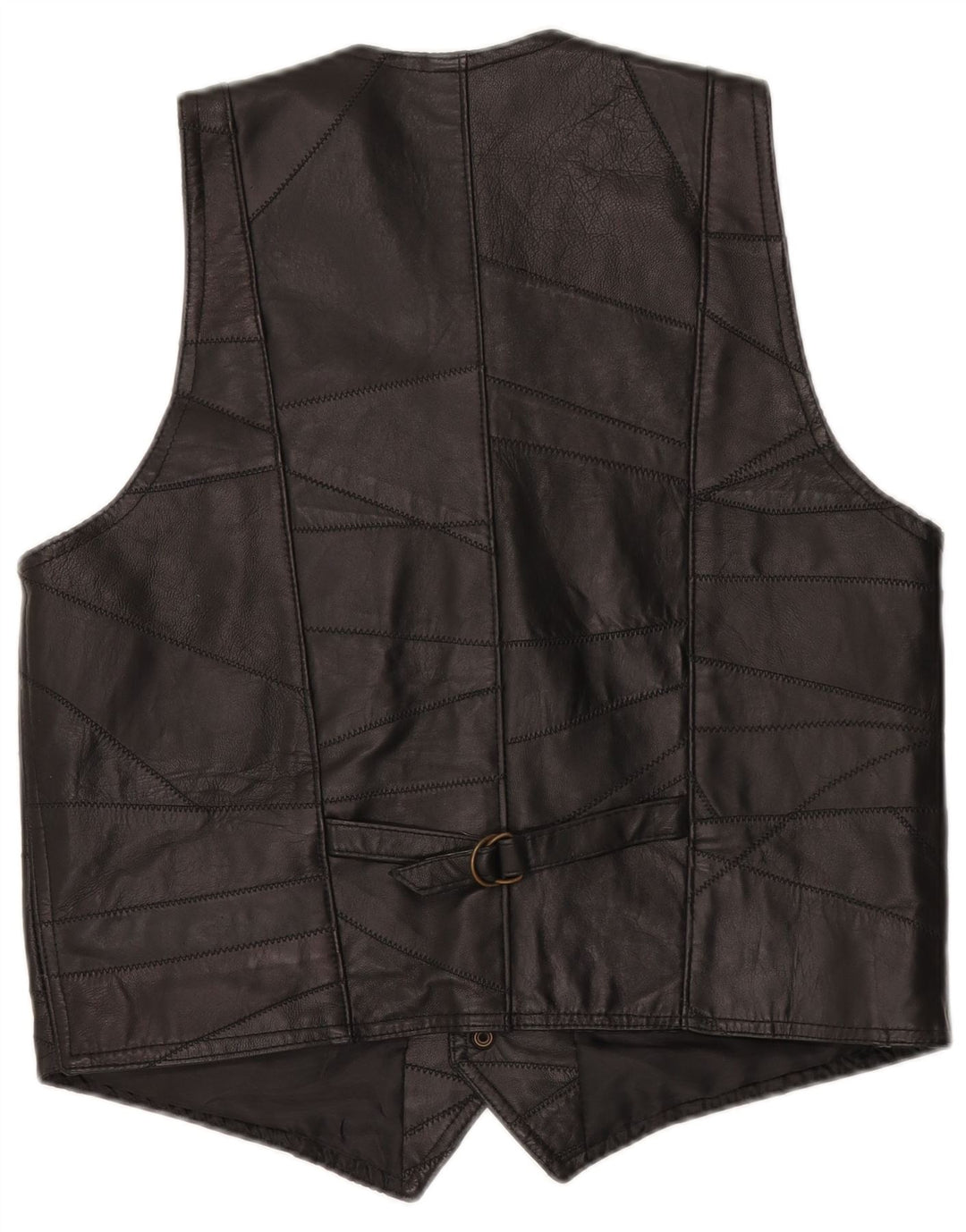 VINTAGE Mens Waistcoat Medium Black Patchwork
