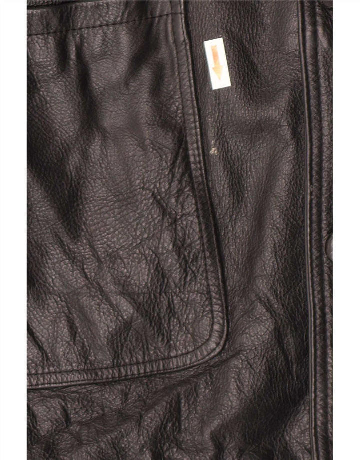 Vintage Mens Leather Jacket IT 52 XL Black