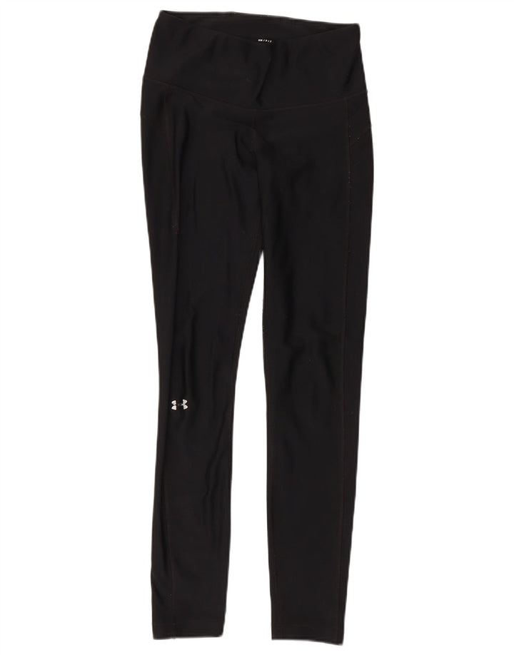 UNDER ARMOUR Womens Heat Gear Leggings UK 10 Small Black