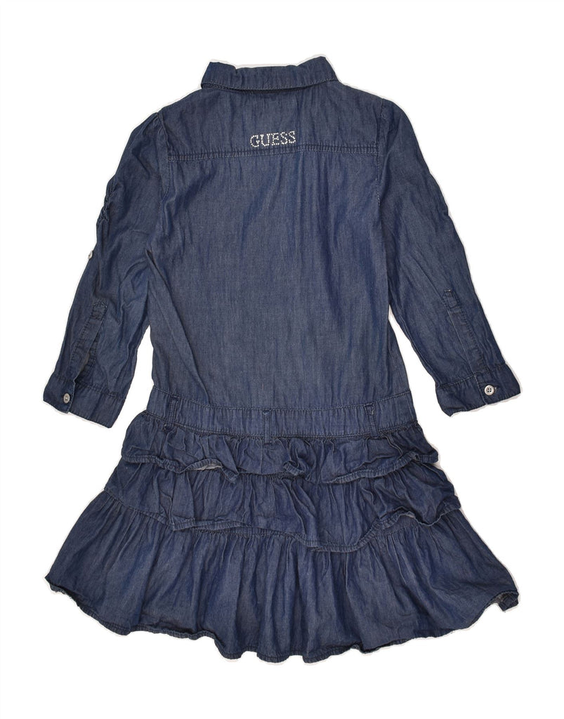 GUESS Girls Ruffle Pullover Shirt Dress 15-16 Years Navy Blue Cotton | Vintage Guess | Thrift | Second-Hand Guess | Used Clothing | Messina Hembry 