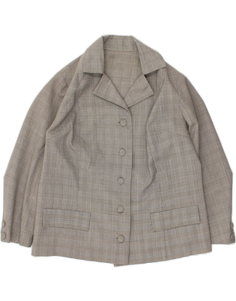 VINTAGE Womens 5 Button Blazer Jacket UK 12 Medium Grey Check | Vintage Vintage | Thrift | Second-Hand Vintage | Used Clothing | Messina Hembry 
