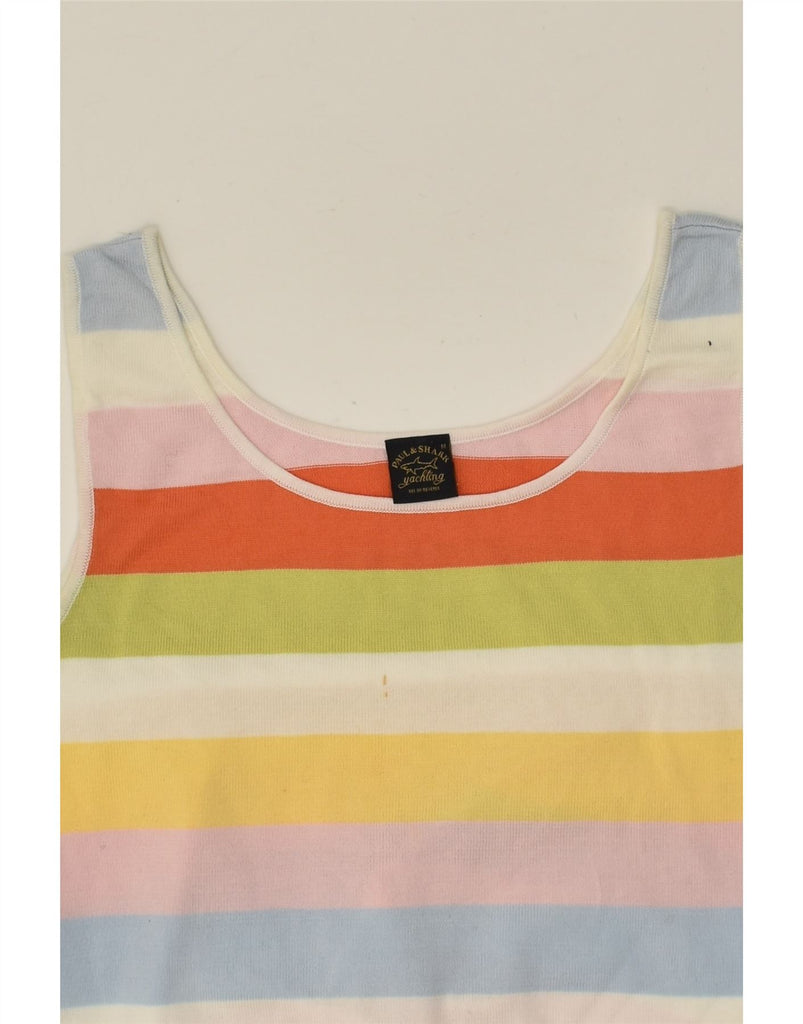 PAUL & SHARK Womens Vest Top UK 12 Medium Multicoloured Striped Cotton | Vintage Paul & Shark | Thrift | Second-Hand Paul & Shark | Used Clothing | Messina Hembry 