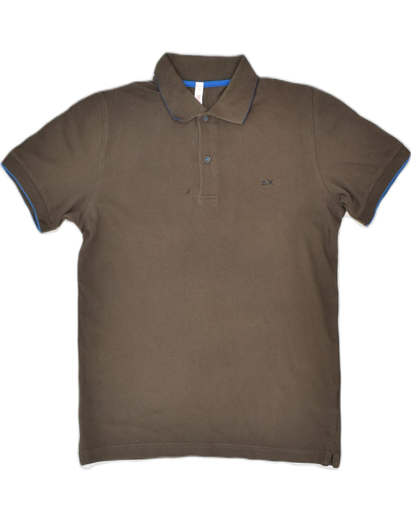 SUN68 Mens Polo Shirt Small Brown Cotton | Vintage | Thrift | Second-Hand | Used Clothing | Messina Hembry 