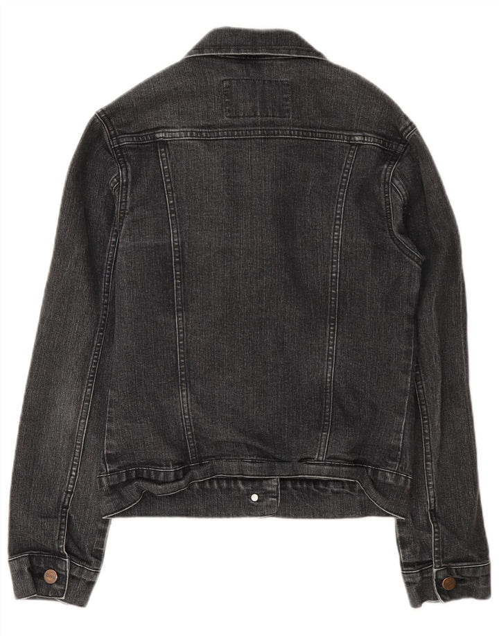 Wrangler Womens Denim Jacket UK 12 Medium Grey Cotton