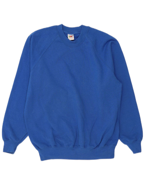 Fruit Of The Loom Mens Regular Fit Sweatshirt Jumper Medium Blue Cotton