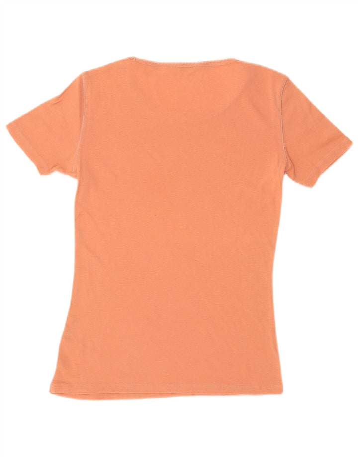 MAX & CO. Womens Graphic T-Shirt Top UK 10 Small Orange Cotton