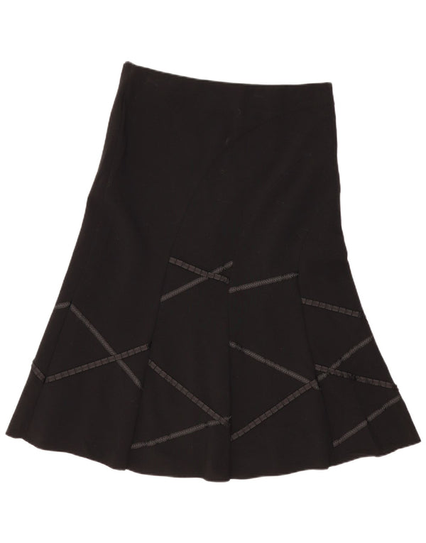 Marks & Spencer Womens A-Line Skirt UK 12 Medium W34 Black Geometric
