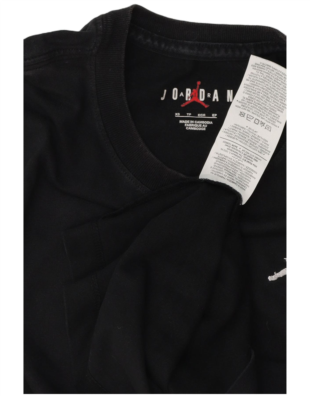 Jordan Mens T-Shirt Top XS Black Cotton