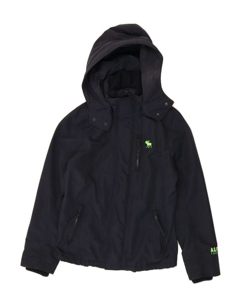 ABERCROMBIE & FITCH Mens Hooded Windbreaker Jacket UK 40 Large Navy Blue Vintage Abercrombie & Fitch and Second-Hand Abercrombie & Fitch from Messina Hembry 