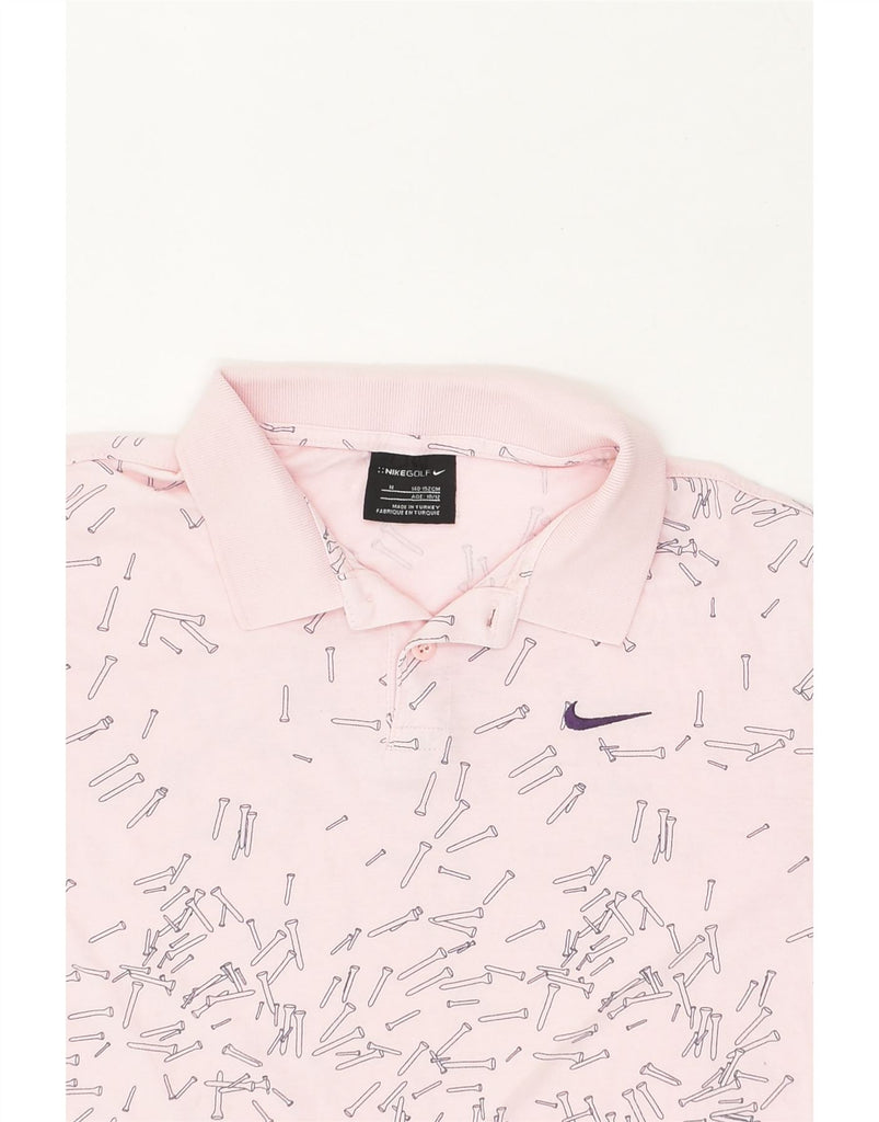 NIKE Boys Abstract Pattern Polo Shirt 10-11 Years Medium Pink Cotton | Vintage Nike | Thrift | Second-Hand Nike | Used Clothing | Messina Hembry 