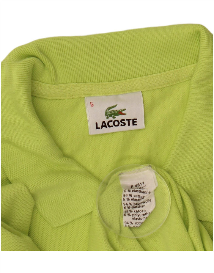 LACOSTE Mens Polo Shirt Size 5 Large Green Cotton