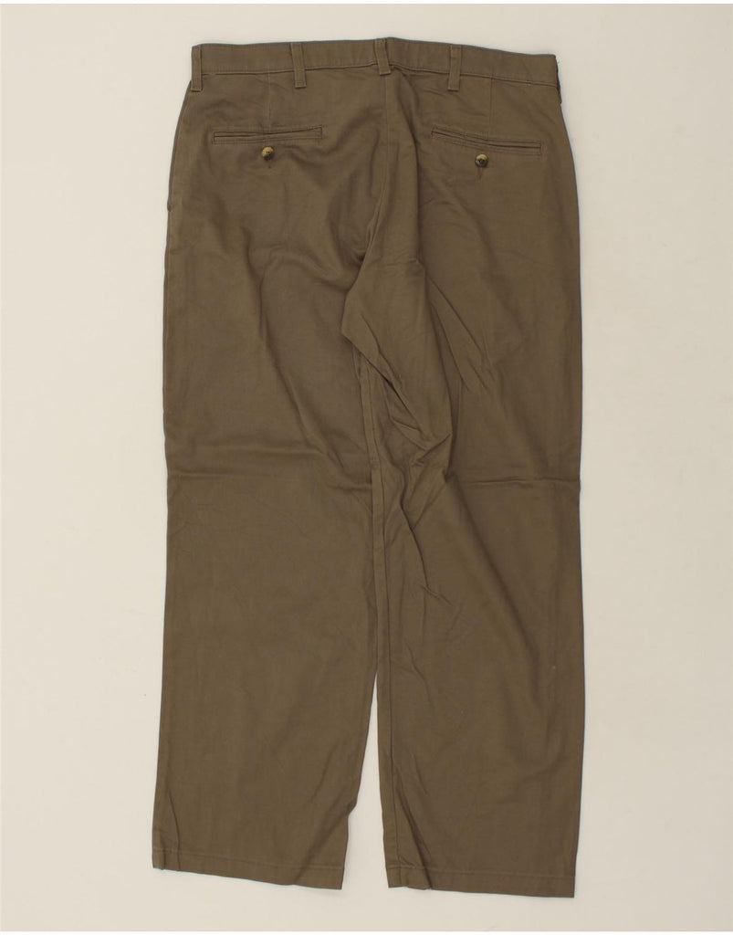 WRANGLER Mens Straight Comfort Fit Chino Trousers W34 L29  Brown Cotton | Vintage Wrangler | Thrift | Second-Hand Wrangler | Used Clothing | Messina Hembry 