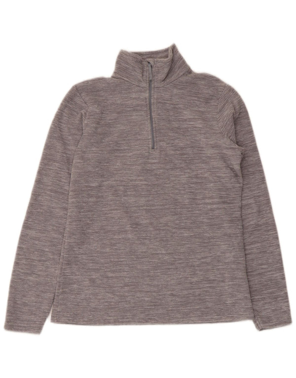 Mountain Warehouse Womens Zip Neck Fleece Jumper UK 8 Small Grey Flecked