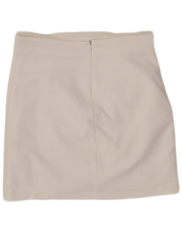 Zara Womens Mini Skirt Large W30 White Polyester