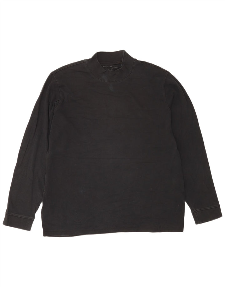 Eddie Bauer Mens Top Long Sleeve Large Black Cotton