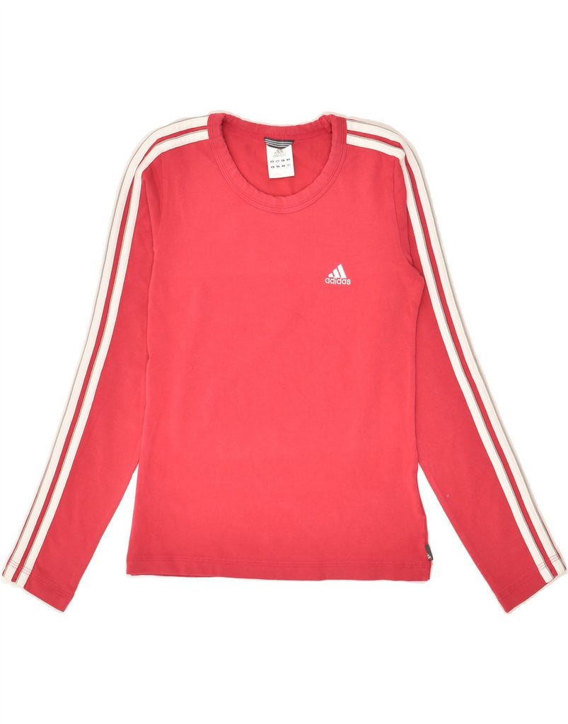 ADIDAS Girls Top Long Sleeve 9-10 Years Pink Cotton | Vintage Adidas | Thrift | Second-Hand Adidas | Used Clothing | Messina Hembry 