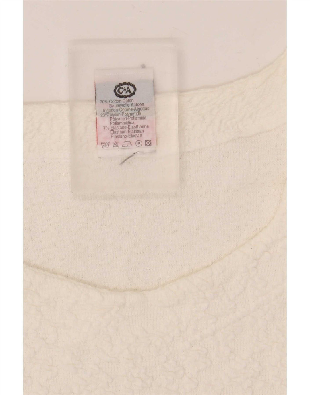 CLOCK HOUSE Womens Long Sleeve Bodysuit IT 42/44 Medium White Cotton