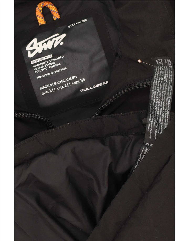 Pull & Bear Mens Padded Gilet UK 38 Medium Black Polyester