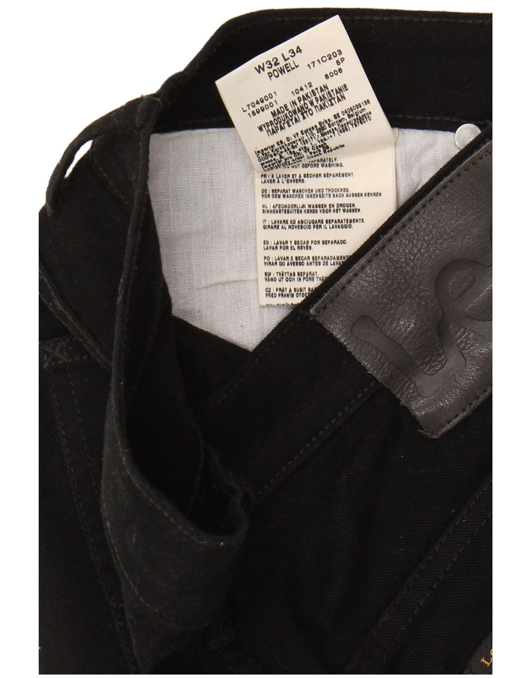 LEE Mens Powell Slim Jeans W32 L31 Black Cotton