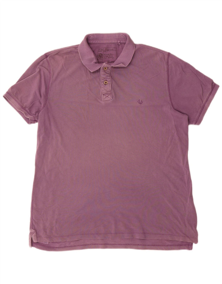 Fat Face Mens Polo Shirt Large Purple Cotton