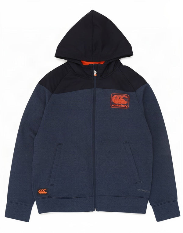 Canterbury Boys Graphic Zip Hoodie Sweater 9-10 Years Navy Blue Colourblock