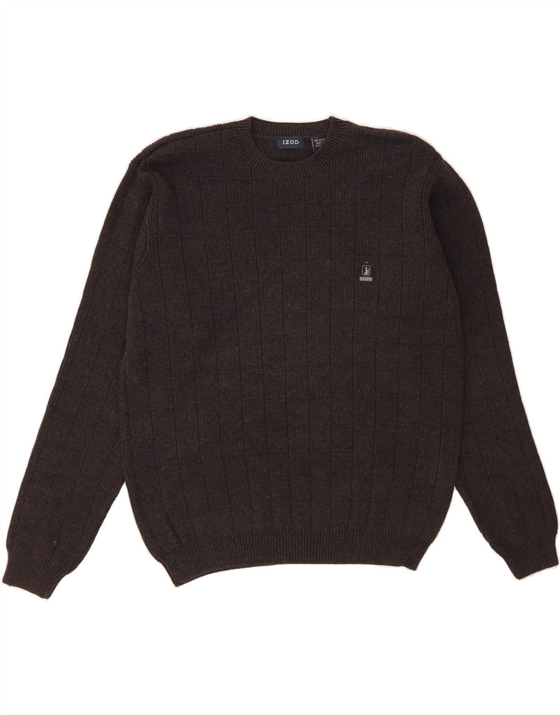 IZOD Mens Crew Neck Jumper Sweater Medium Grey Cotton Vintage Izod and Second-Hand Izod from Messina Hembry 