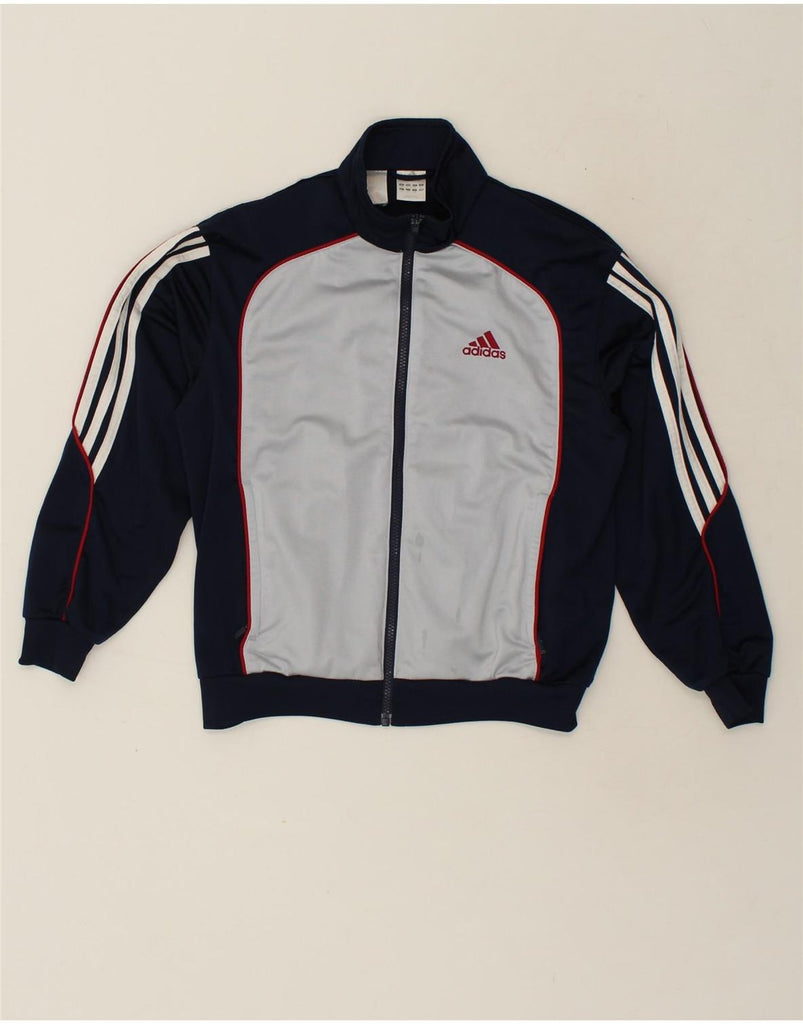 ADIDAS Boys Tracksuit Top Jacket 11-12 Years Navy Blue Colourblock Vintage Adidas and Second-Hand Adidas from Messina Hembry 