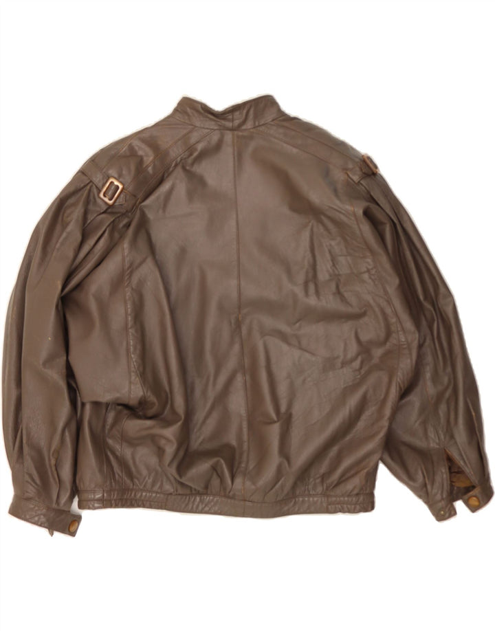 VINTAGE Womens Leather Jacket IT 46 Large Brown Leather Vintage Vintage and Second-Hand Vintage from Messina Hembry 