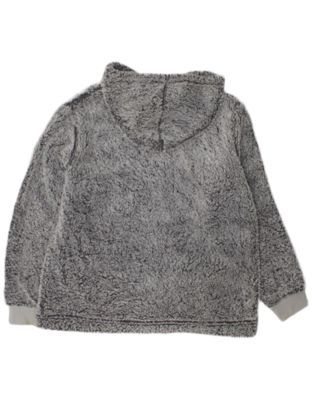 John Lewis Womens Hooded Fleece Jumper UK 14 Medium Grey Polyester