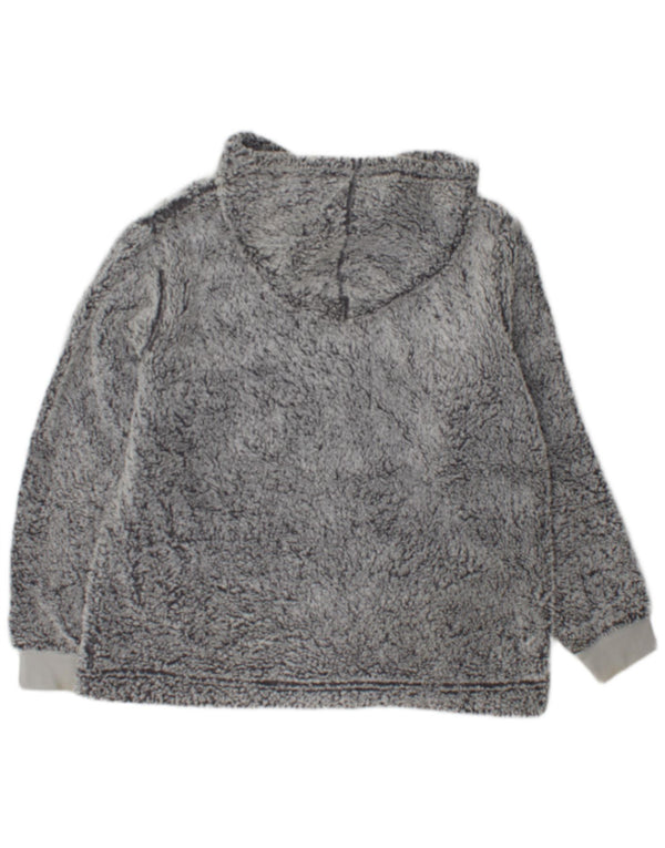 John Lewis Womens Hooded Fleece Jumper UK 14 Medium Grey Polyester