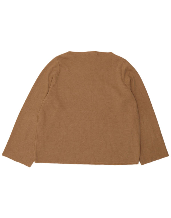 Zara Womens Trafaluc Top Long Sleeve UK 16 Large Beige