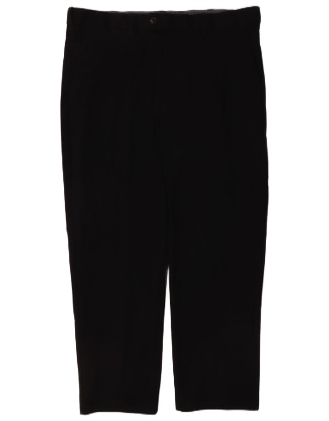 Marks & Spencer Mens Straight Suit Trousers W40 L28 Black Cotton