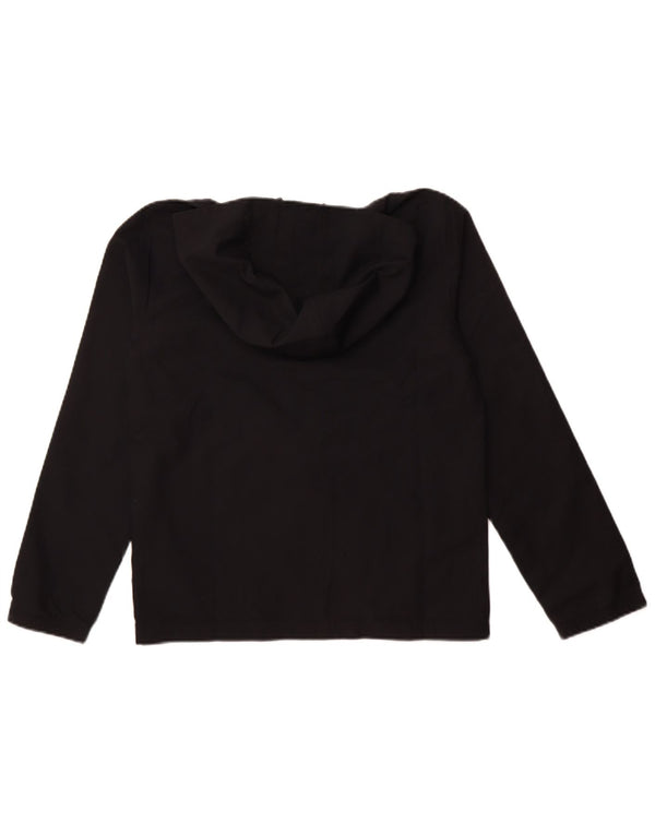 Under Armour Boys Hooded Rain Jacket 11-12 Years Large Black Colourblock