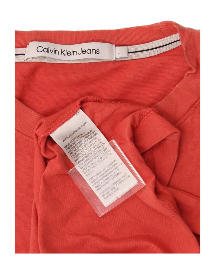 CALVIN KLEIN JEANS Mens T-Shirt Top Large Red Cotton Vintage Calvin Klein Jeans and Second-Hand Calvin Klein Jeans from Messina Hembry 