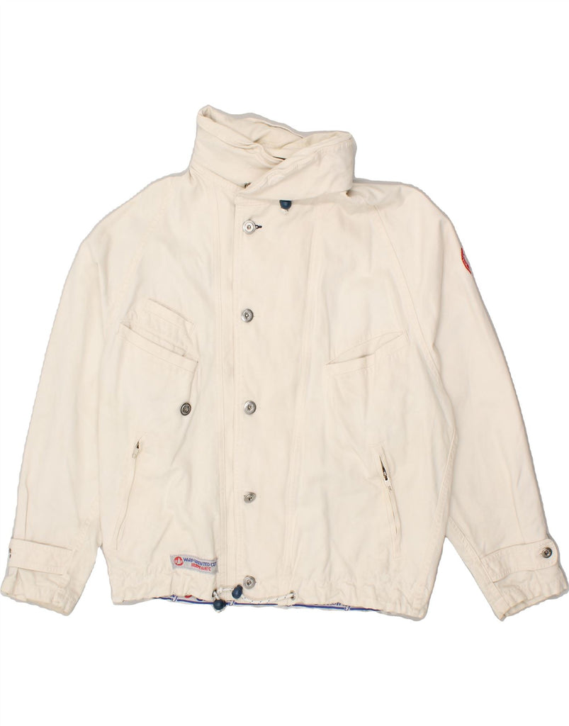 MURPHY & NYE Mens Sailwear Loose Fit Bomber Jacket UK 36 Small Off White | Vintage Murphy & Nye | Thrift | Second-Hand Murphy & Nye | Used Clothing | Messina Hembry 
