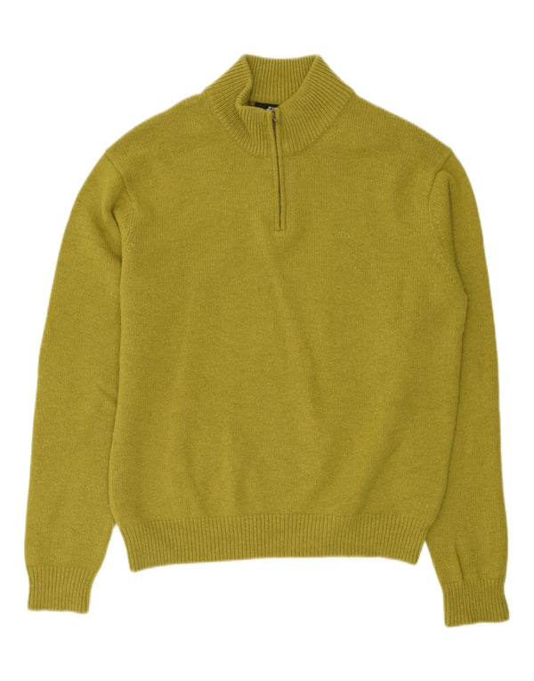 Fila Mens Zip Neck Jumper Sweater XL Khaki Wool