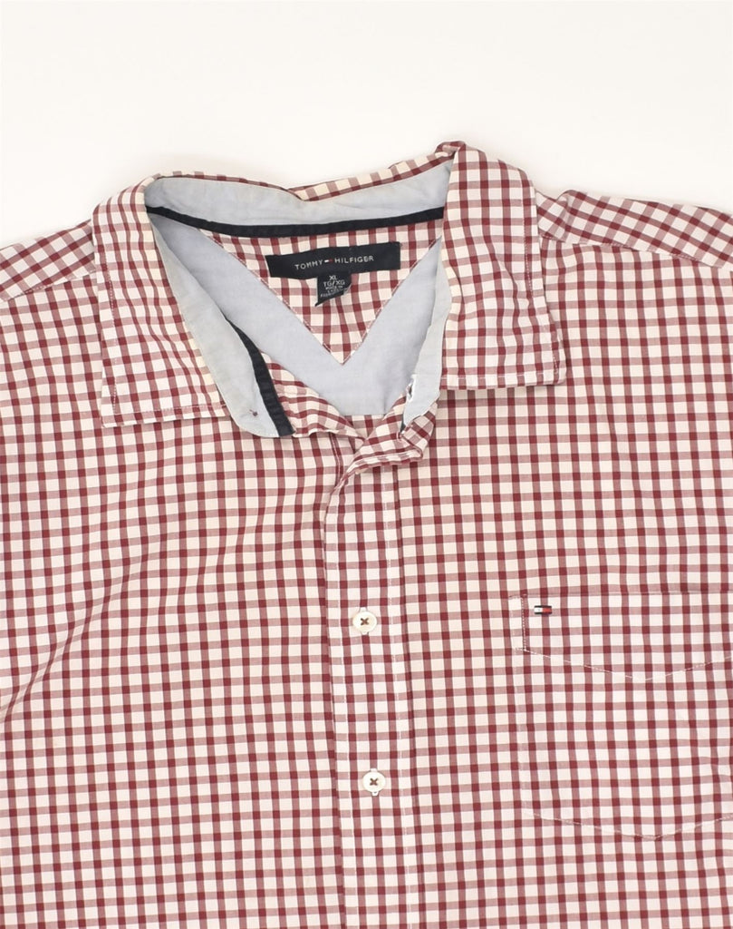 TOMMY HILFIGER Mens Shirt XL Red Check Cotton | Vintage Tommy Hilfiger | Thrift | Second-Hand Tommy Hilfiger | Used Clothing | Messina Hembry 
