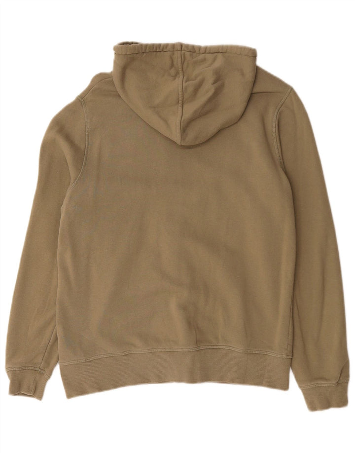 Marks & Spencer Womens Zip Hoodie Sweater UK 12 Medium Khaki Cotton