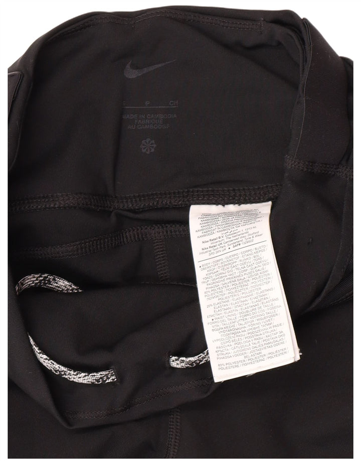 Nike Womens Graphic Leggings UK 8 Small Black Polyester