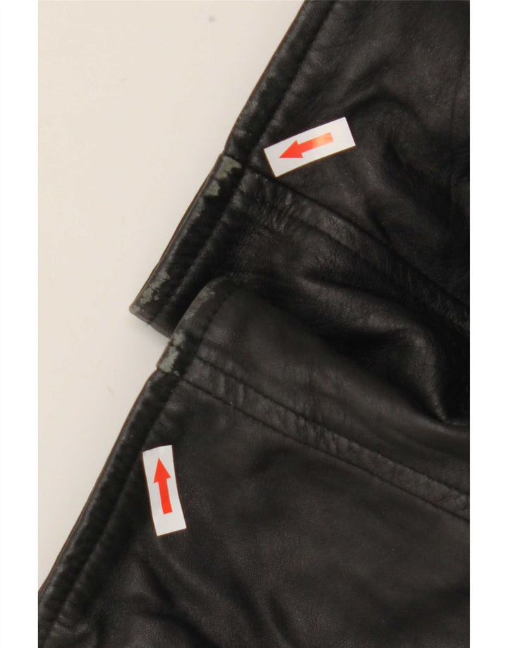 Vintage Mens Shearling Jacket UK 42 XL Black Leather