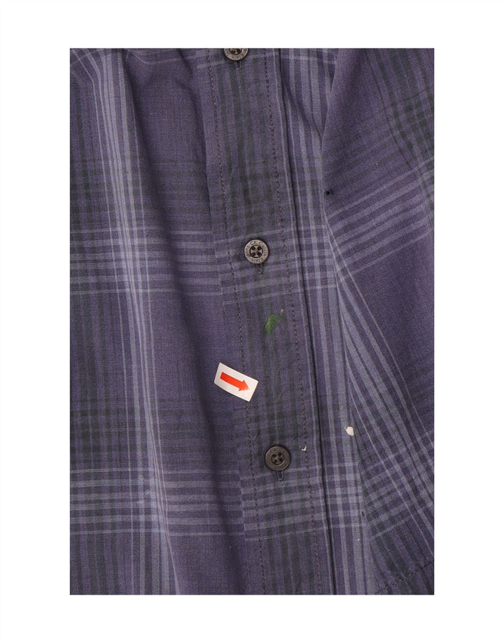 Calvin Klein Jeans Mens Short Sleeve Shirt Large Blue Check Cotton