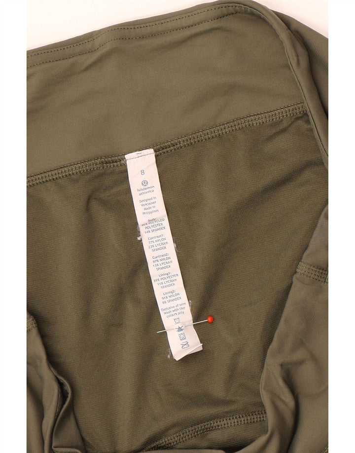 LULULEMON Womens Sport Shorts UK 8 Small Khaki Camouflage Polyester